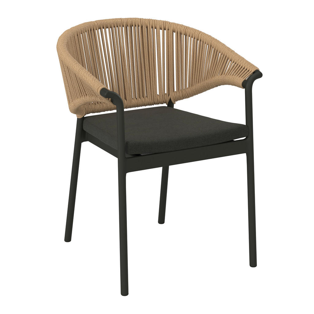 STOL aluminij naravne barve, črna