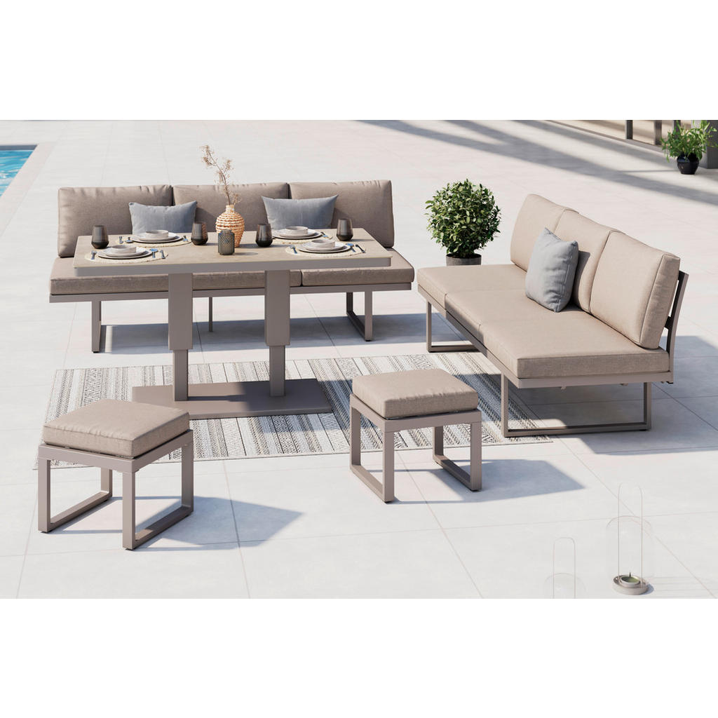 JEDILNA LOUNGE GARNITURA tkanina aluminij