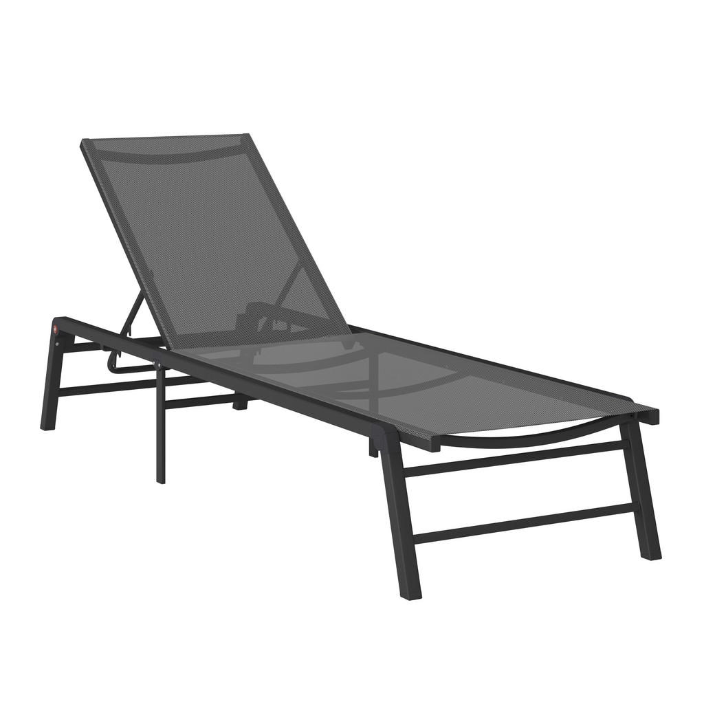 LEŽALNIK S TREMI NOGAMI aluminij prašno lakirano antracit