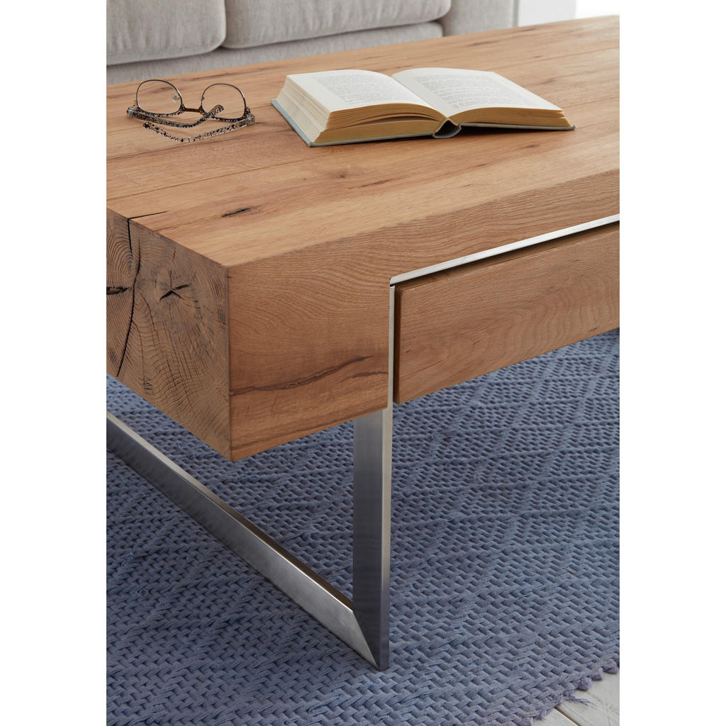 Alternative view of KLUBSKA MIZA, 110/40/60 cm barve hrasta, barve nerjavečega jekla