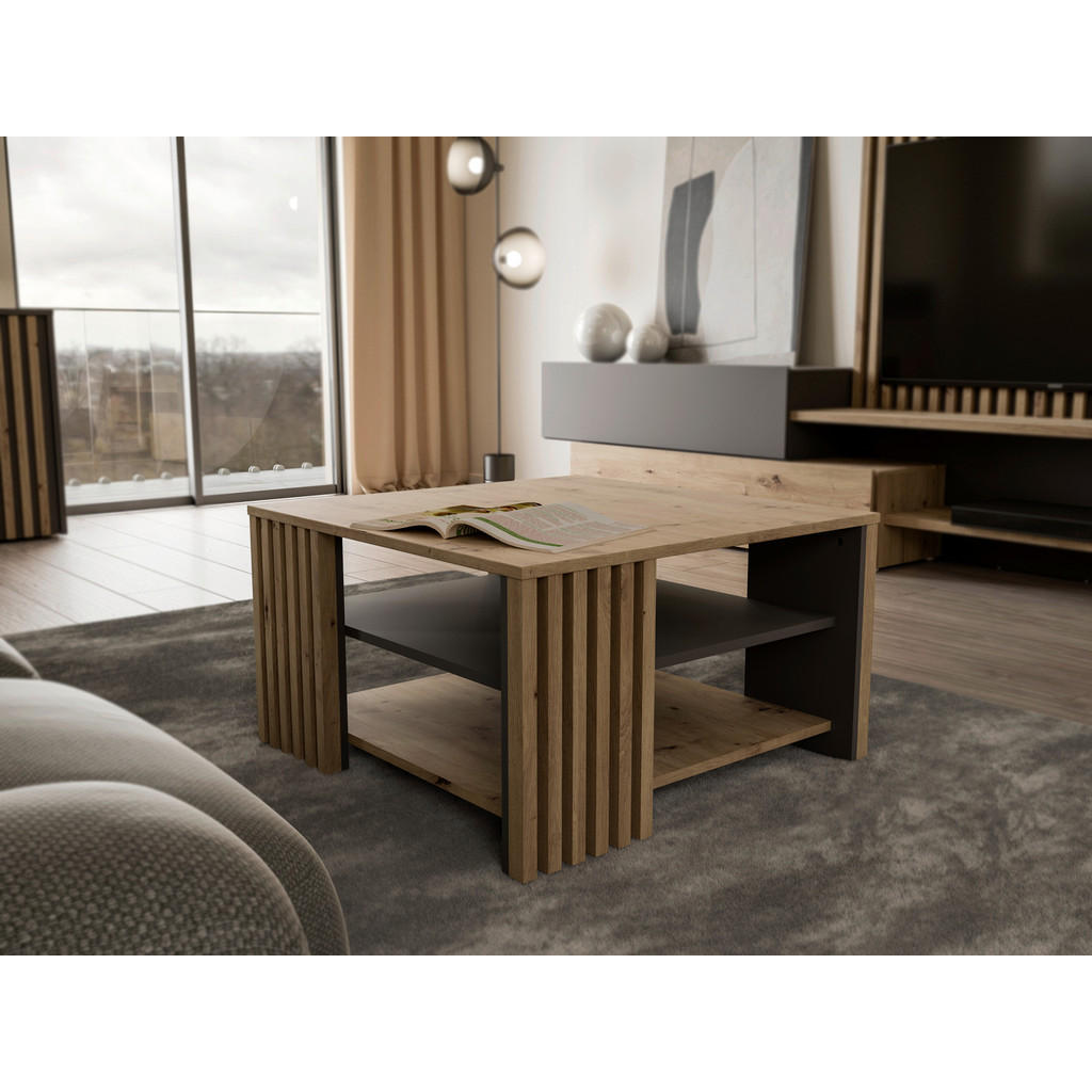 Alternative view of KLUBSKA MIZA, siva, hrast artisan