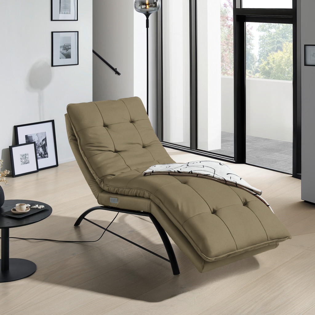 Alternative view of LEŽALNIK, olivno zelena usnje