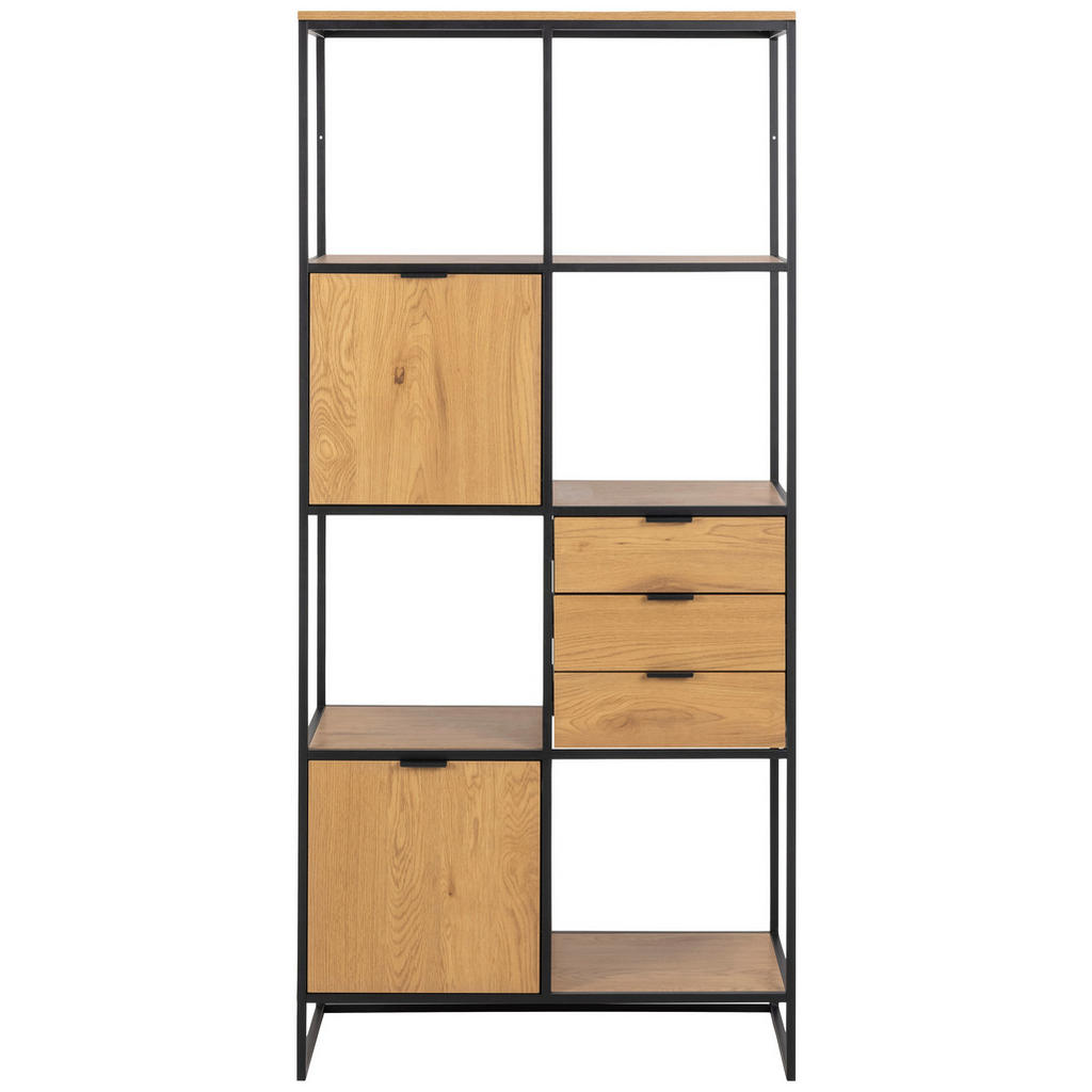 REGAL 85/183/40 cm črna, divji hrast - slika 3