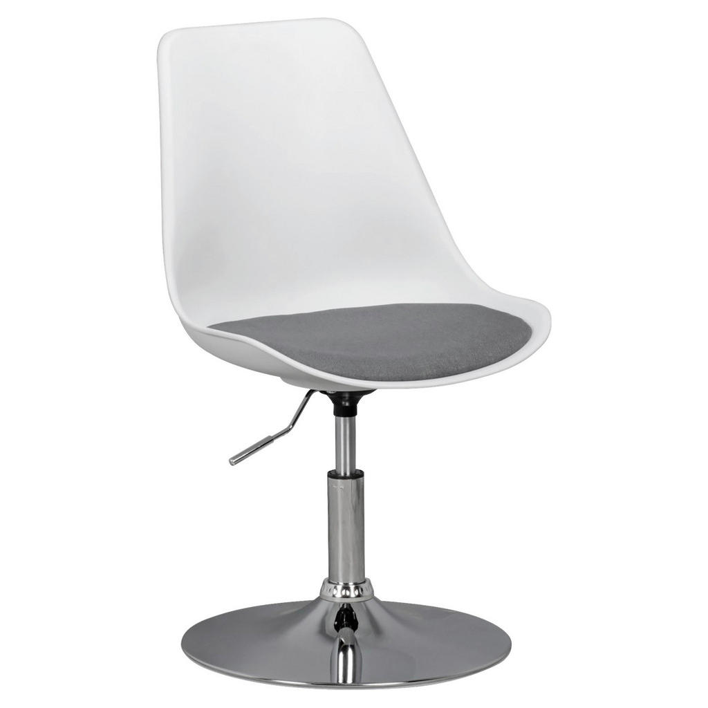 MLADINSKI VRTLJIVI STOL tekstil siva, bela