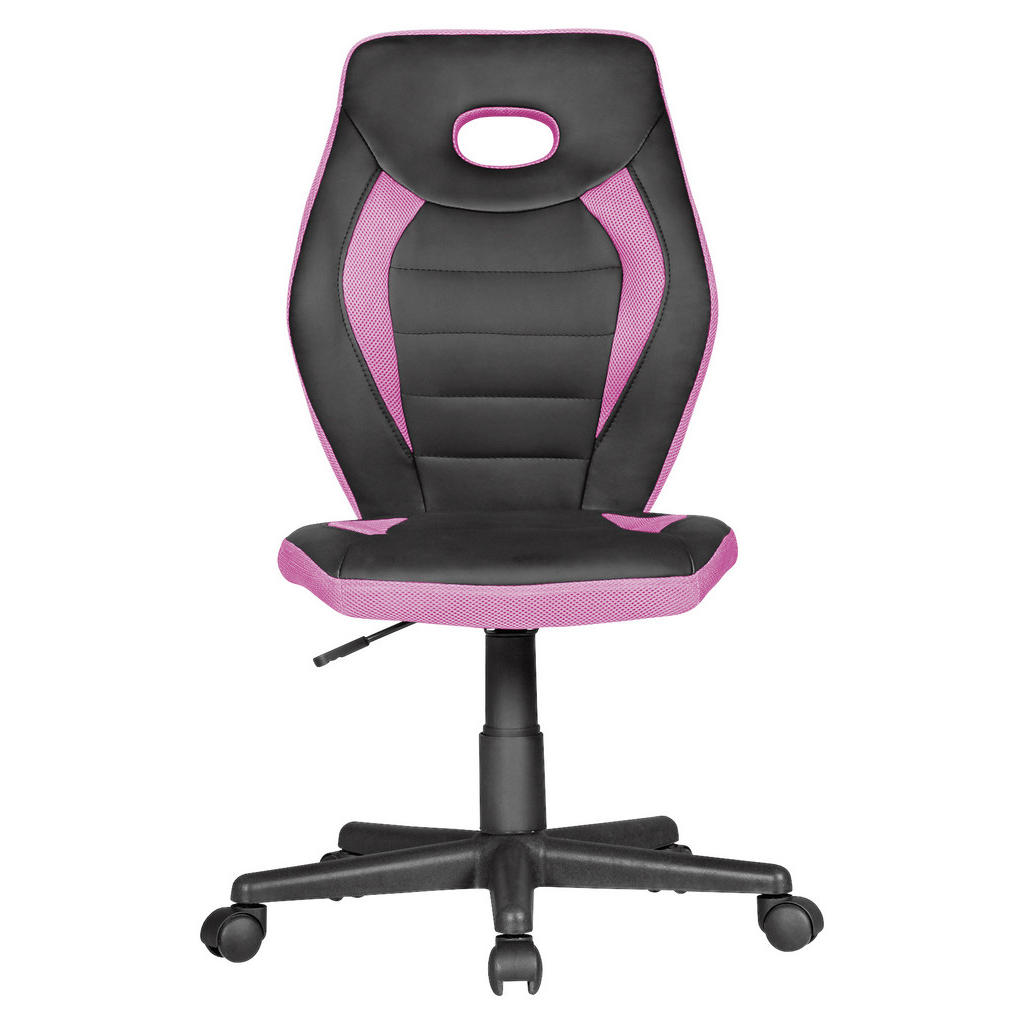 Alternative view of MLADINSKI VRTLJIVI STOL tekstil črna, pink