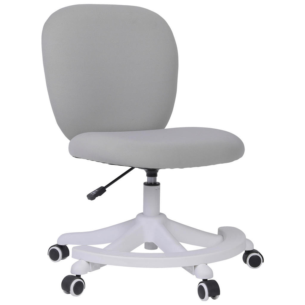 MLADINSKI VRTLJIVI STOL kovina, umetna masa, tekstil siva, bela