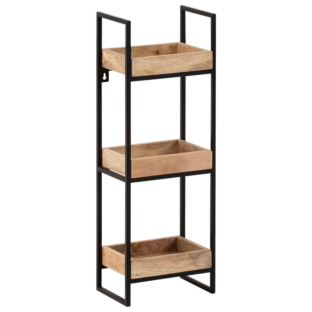 STENSKI REGAL 27/77/18 cm rjava, črna