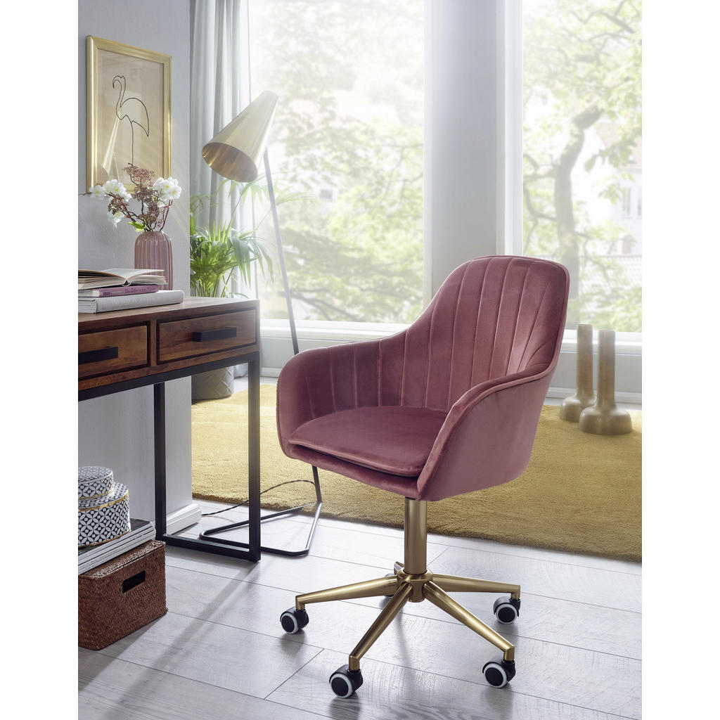 Alternative view of VRTLJIVI STOL tekstil roza