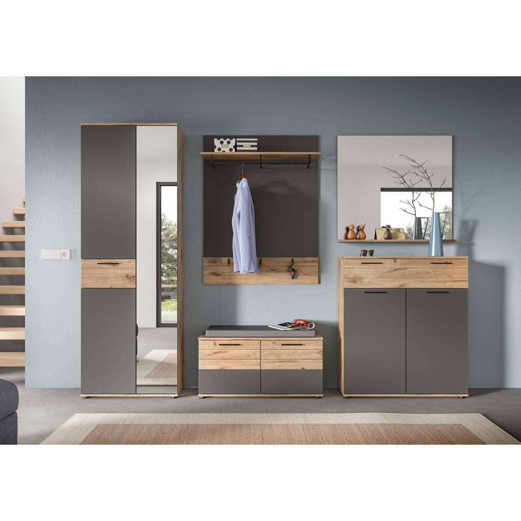 Alternative view of GARDEROBNA OMARA siva, barve hrasta