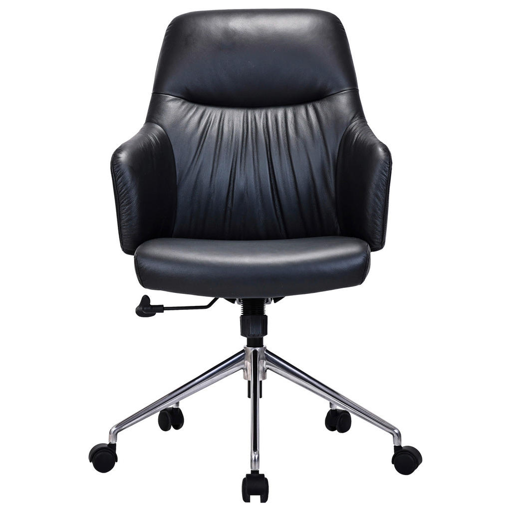 Alternative view of VRTLJIVI STOL kovina, usnje črna