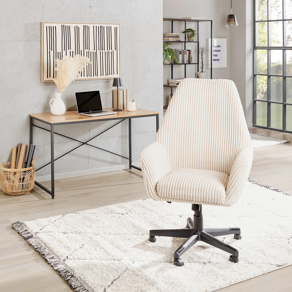 Alternative view of VRTLJIVI STOL kovina, umetna masa, tekstil krem barve