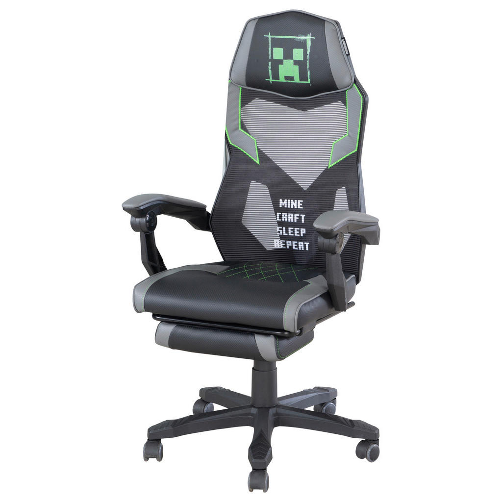 GAMING STOL umetna masa, tekstil siva