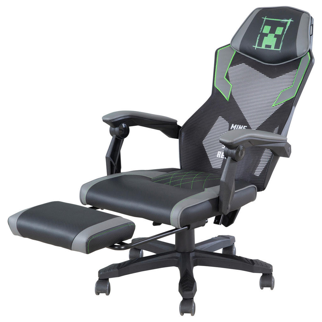 GAMING STOL umetna masa, tekstil siva - slika 3