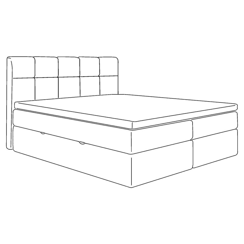 POSTELJA Z VZMETNICO 200 cm x 220 cm , les, tekstil, leseni material krem barve - slika 3