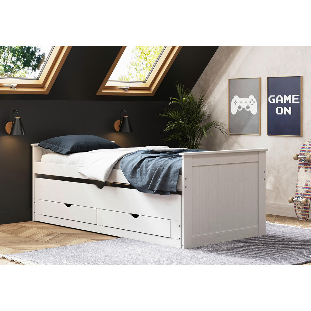 RAZTEGLJIVA POSTELJA 90 cm  x 200 cm , bela