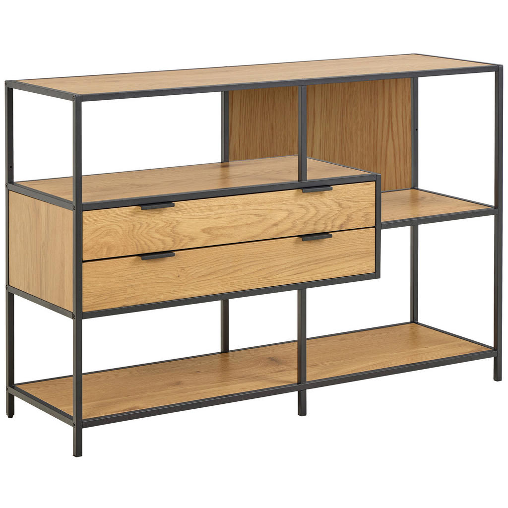 REGAL 77/114/35 cm črna, divji hrast