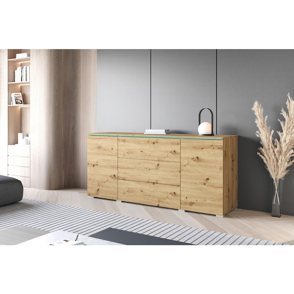 ŠIROKA KOMODA, hrast artisan - slika 2