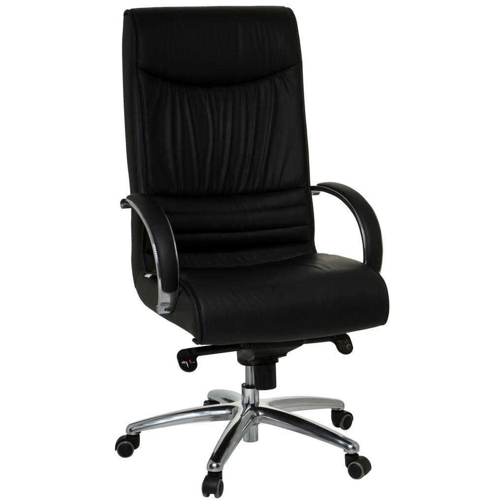 PISARNIŠKI STOL usnje črna