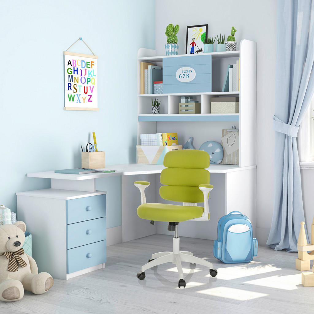 Alternative view of MLADINSKI VRTLJIVI STOL tekstil zelena