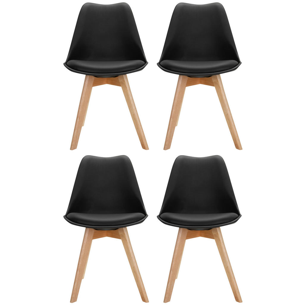 SET STOLOV, tekstil, umetna masa črna, barve bukve
