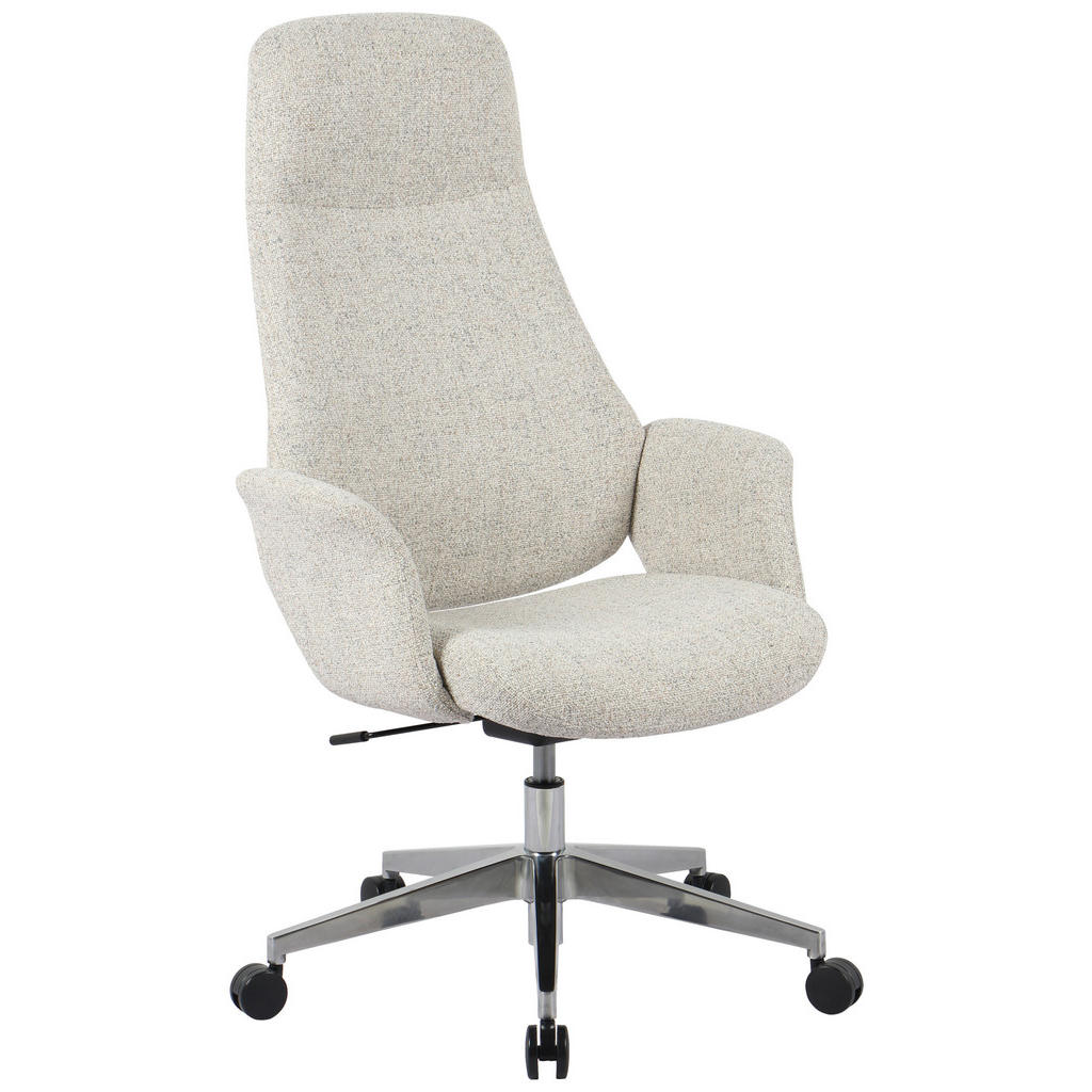 DIREKTORSKI STOL kovina, tekstil barve kroma, bež