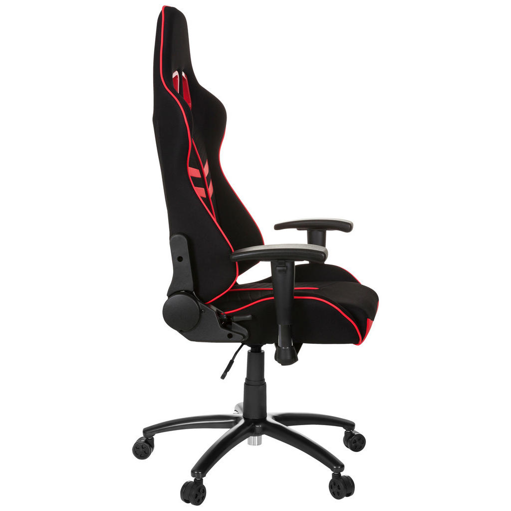 GAMING STOL umetna masa, tekstil rdeča, črna - slika 4