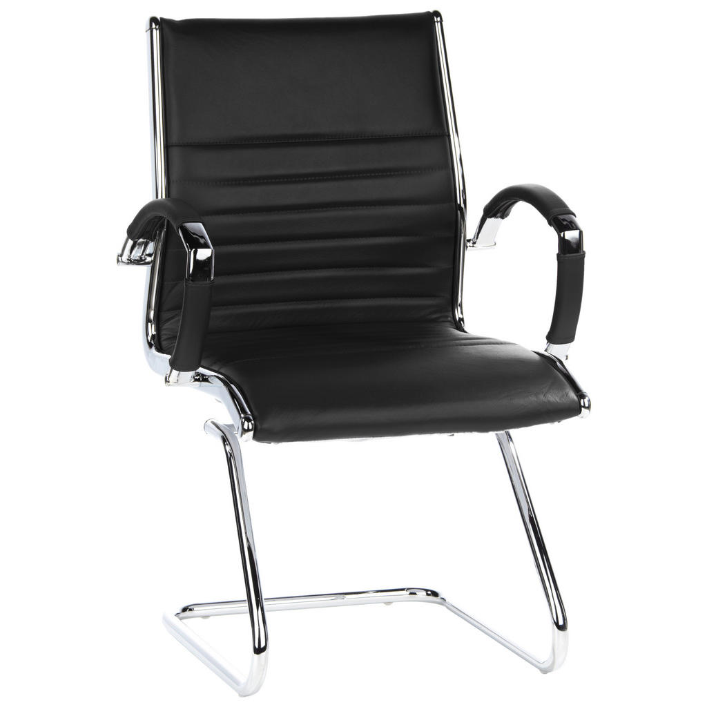 KONFERENČNI STOL tekstil, usnje črna, barve kroma