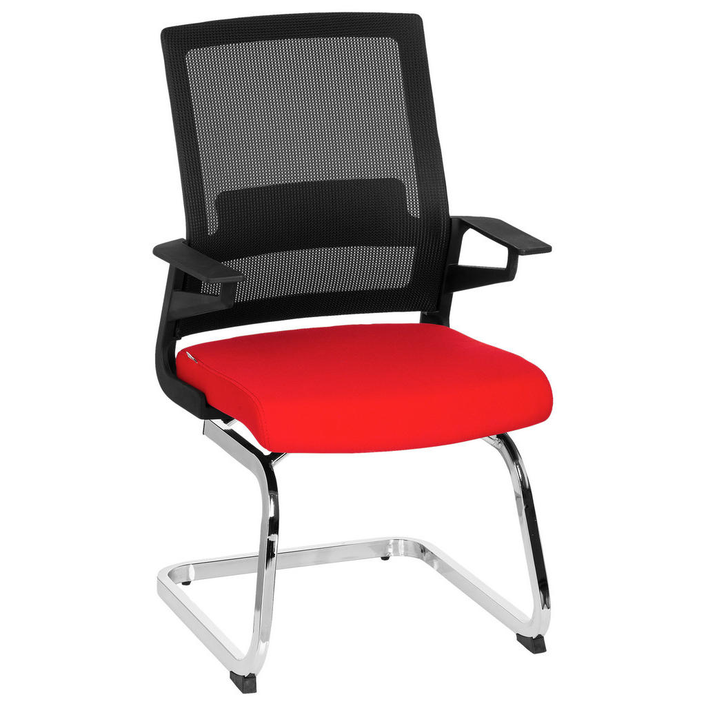 KONFERENČNI STOL umetna masa, tekstil rdeča, črna