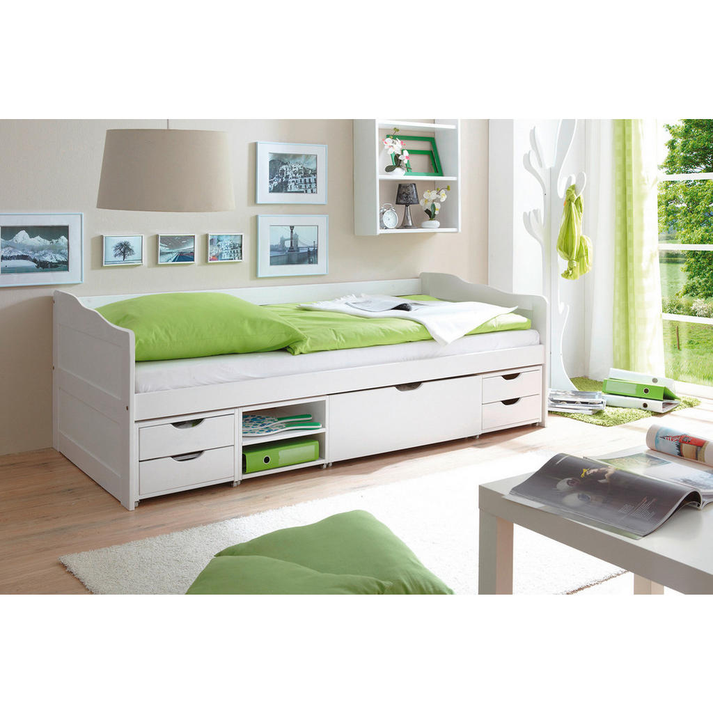 POSTELJA S PREDALOM 90 cm  x 200 cm , bela