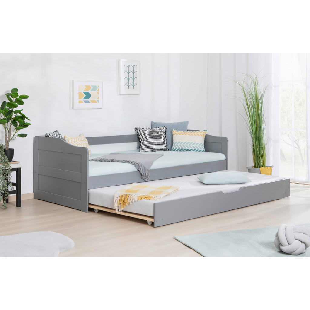 Alternative view of RAZTEGLJIVA POSTELJA 90 cm  x 200 cm , svetlo siva