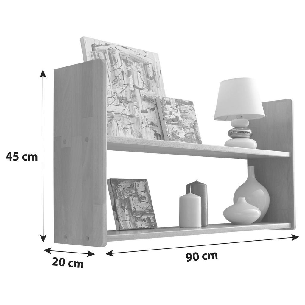 STENSKI REGAL 90/45/20 cm barve bukve - slika 3