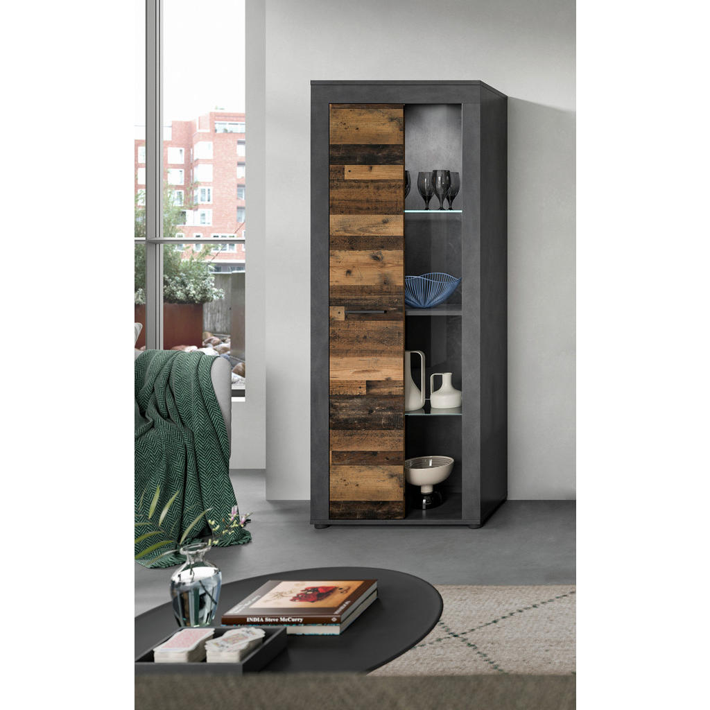 Alternative view of VITRINA, antracit, naravne barve