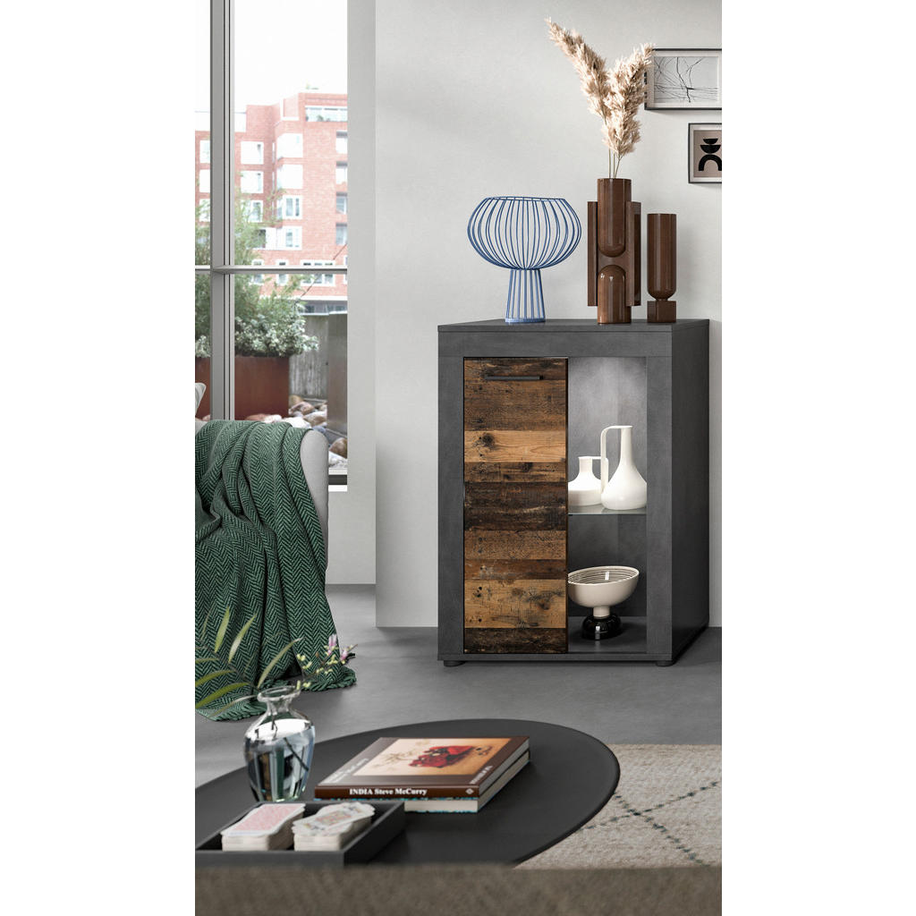 Alternative view of VITRINA, antracit, naravne barve