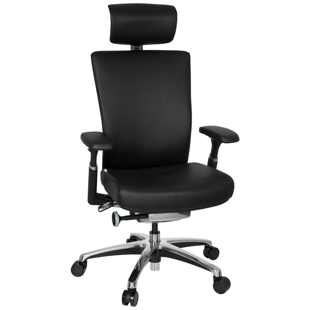 VRTLJIVI STOL umetna masa, usnje črna