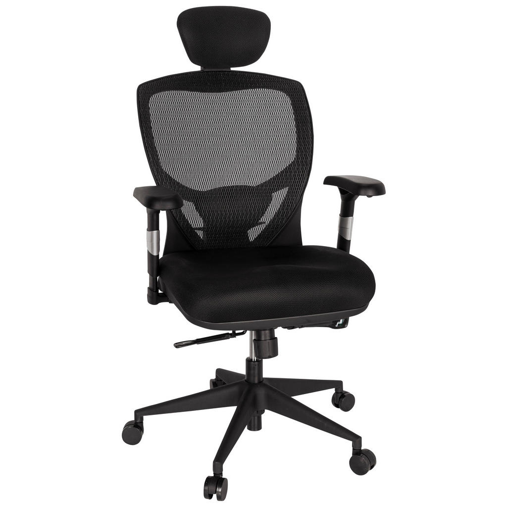 VRTLJIVI STOL umetna masa, tekstil črna