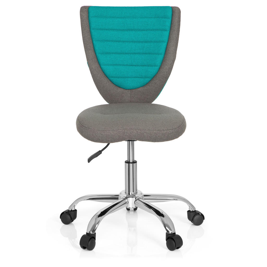 Alternative view of MLADINSKI VRTLJIVI STOL tekstil siva, turkizna