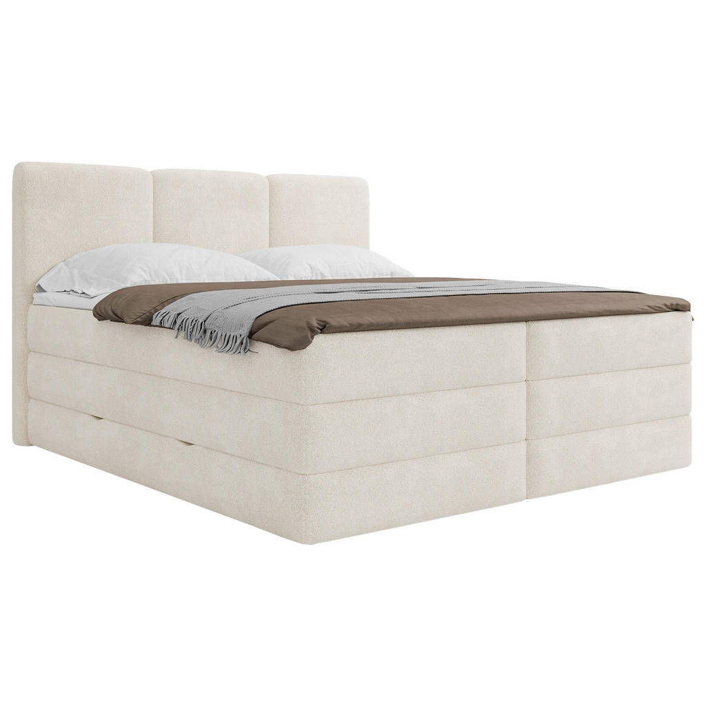 POSTELJA BOXSPRING 180 cm x 200 cm , tekstil krem barve - slika 3