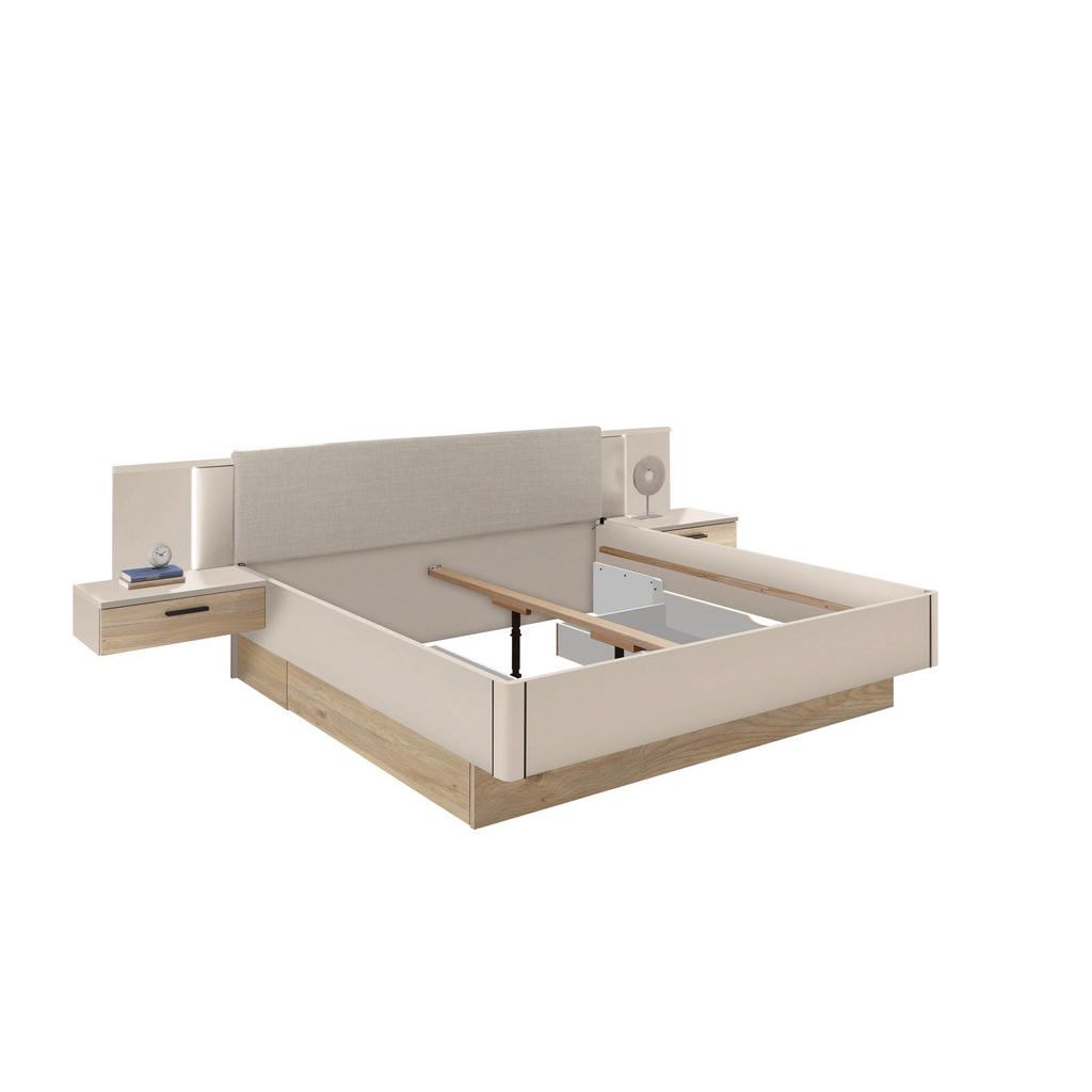 Alternative view of POSTELJNA GARNITURA 180 cm x 200 cm , leseni material barve hrasta, kašmir