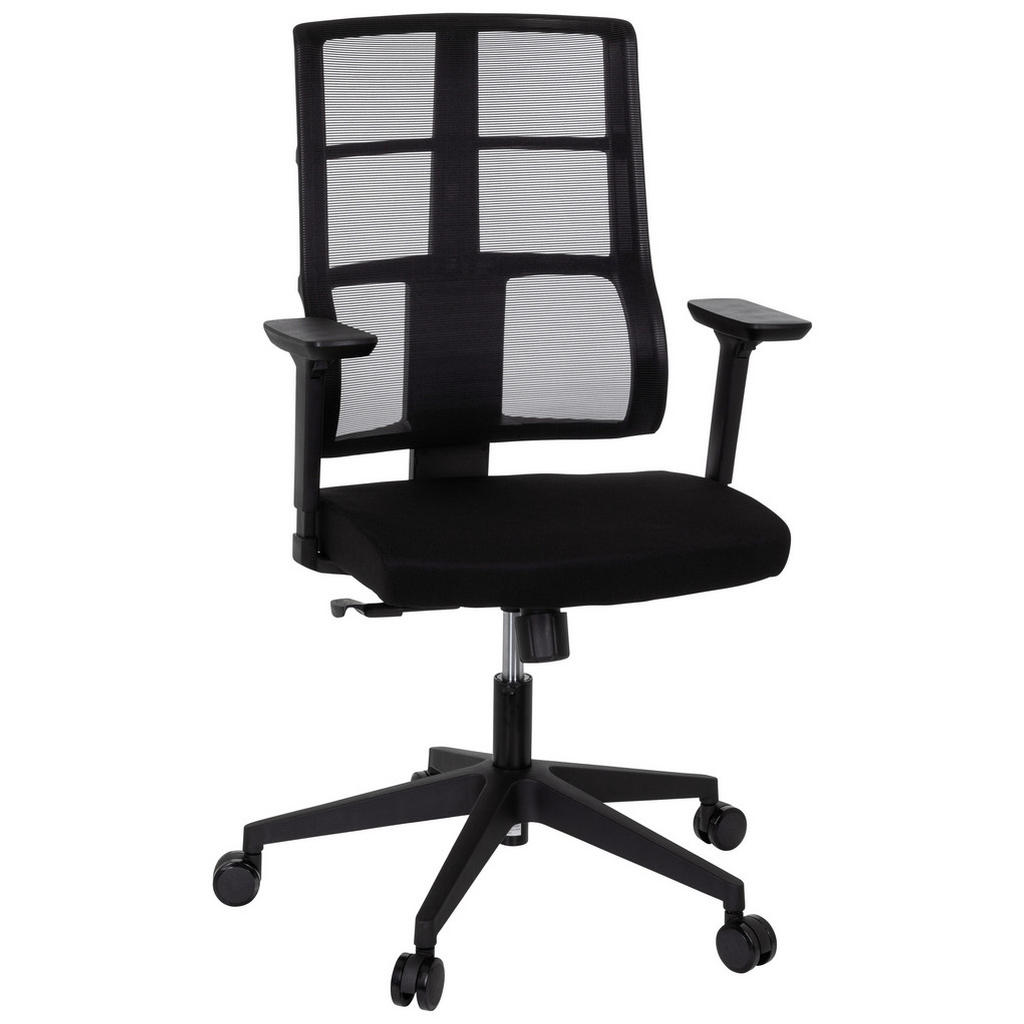 VRTLJIVI STOL umetna masa, tekstil črna