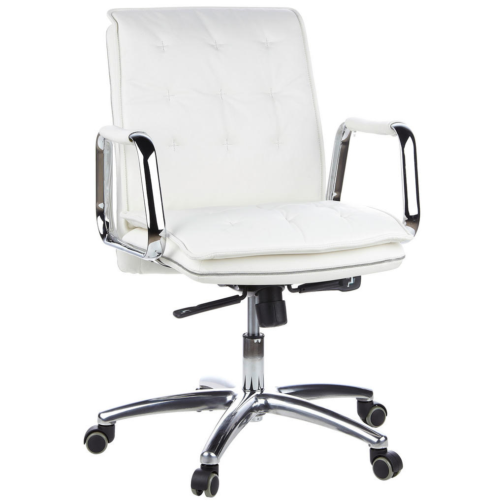 VRTLJIVI STOL usnje krem barve