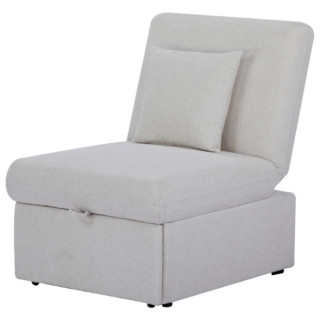 FOTELJ S FUNKCIJO LEŽIŠČA, bež les, umetna masa, tekstil