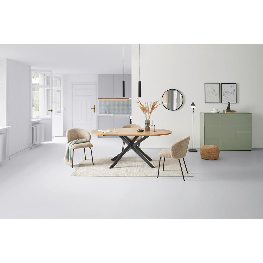 Alternative view of JEDILNA MIZA, črna, barve hrasta