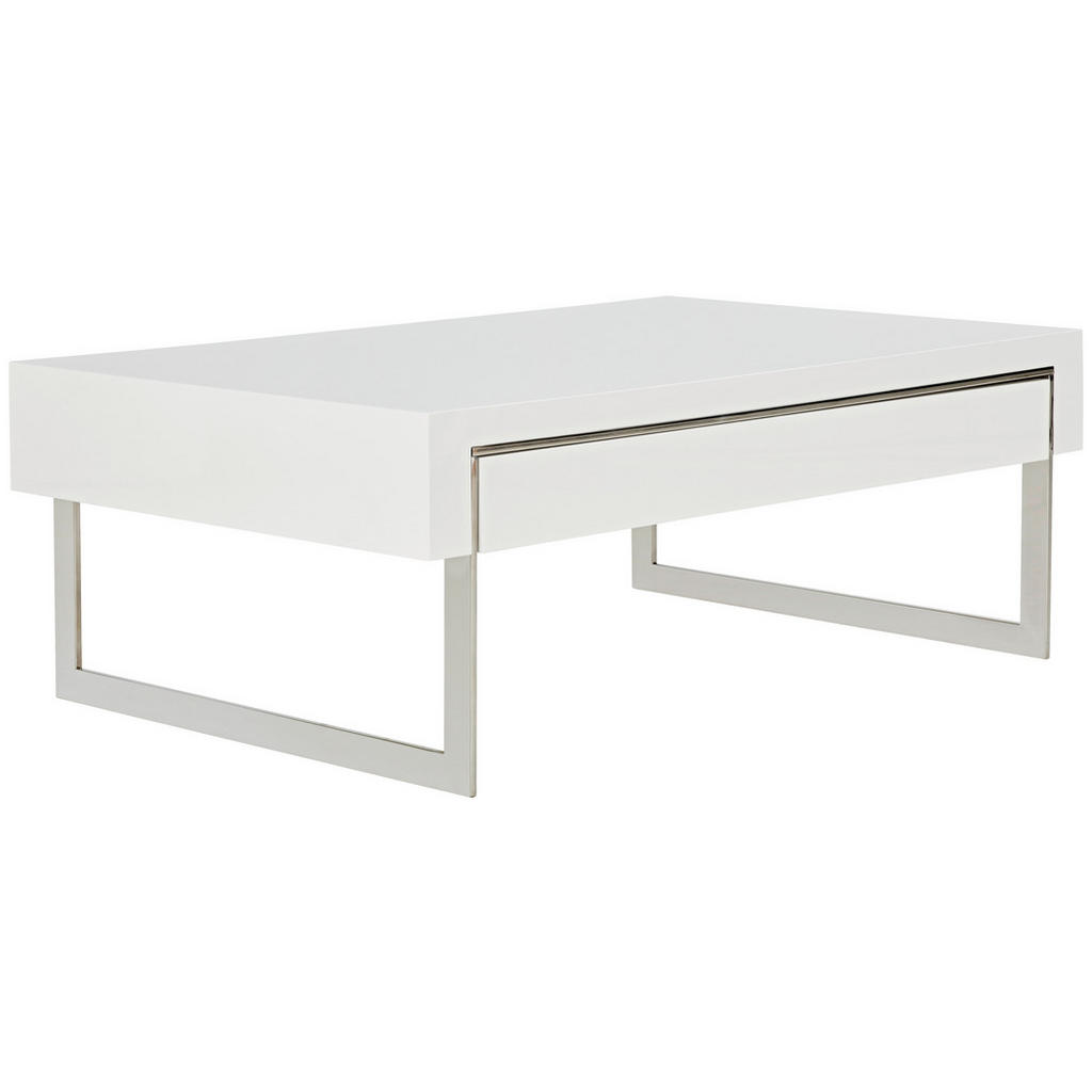 KLUBSKA MIZA, 110/40/70 cm bela, bela, visoki sijaj