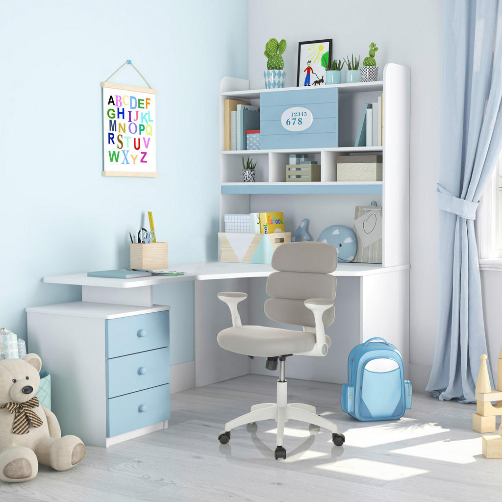 Alternative view of MLADINSKI VRTLJIVI STOL tekstil siva