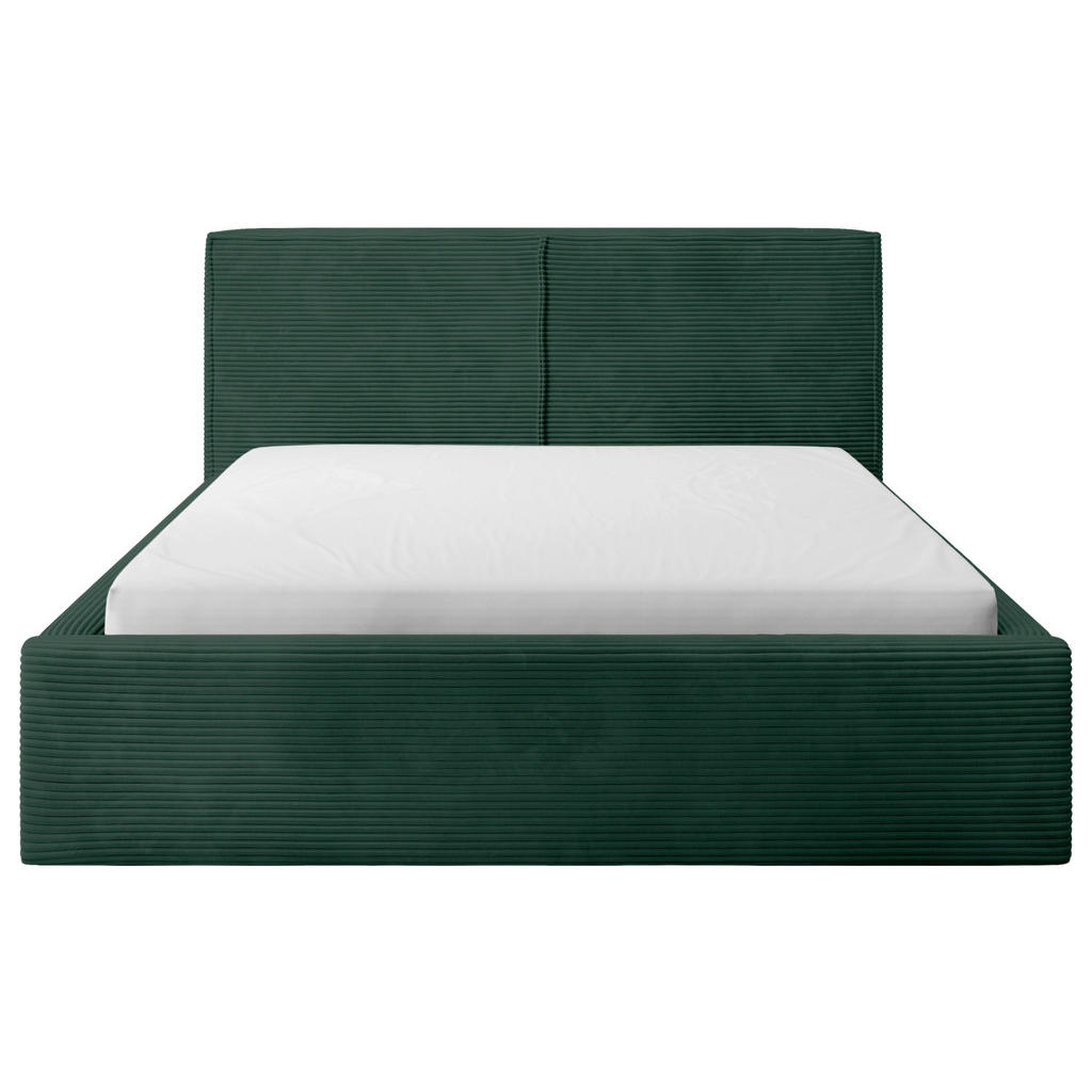 OBLAZINJENA POSTELJA 180 cm x 200 cm , les, tekstil, leseni material temno zelena - slika 5