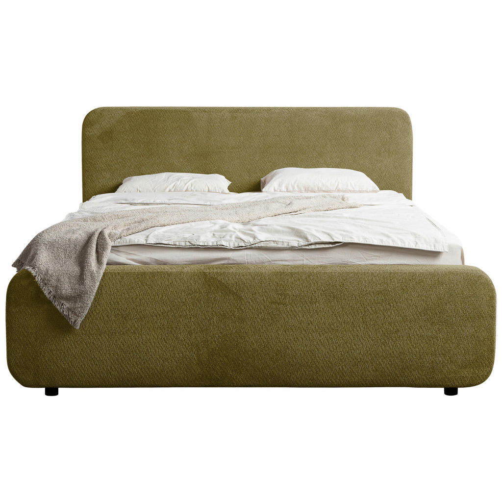 OBLAZINJENA POSTELJA 180 cm x 200 cm , tekstil, leseni material, les, umetna masa zelena - slika 4