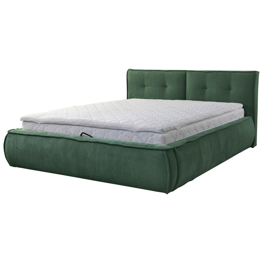OBLAZINJENA POSTELJA 180 cm x 200 cm , les, tekstil, leseni material zelena - slika 4