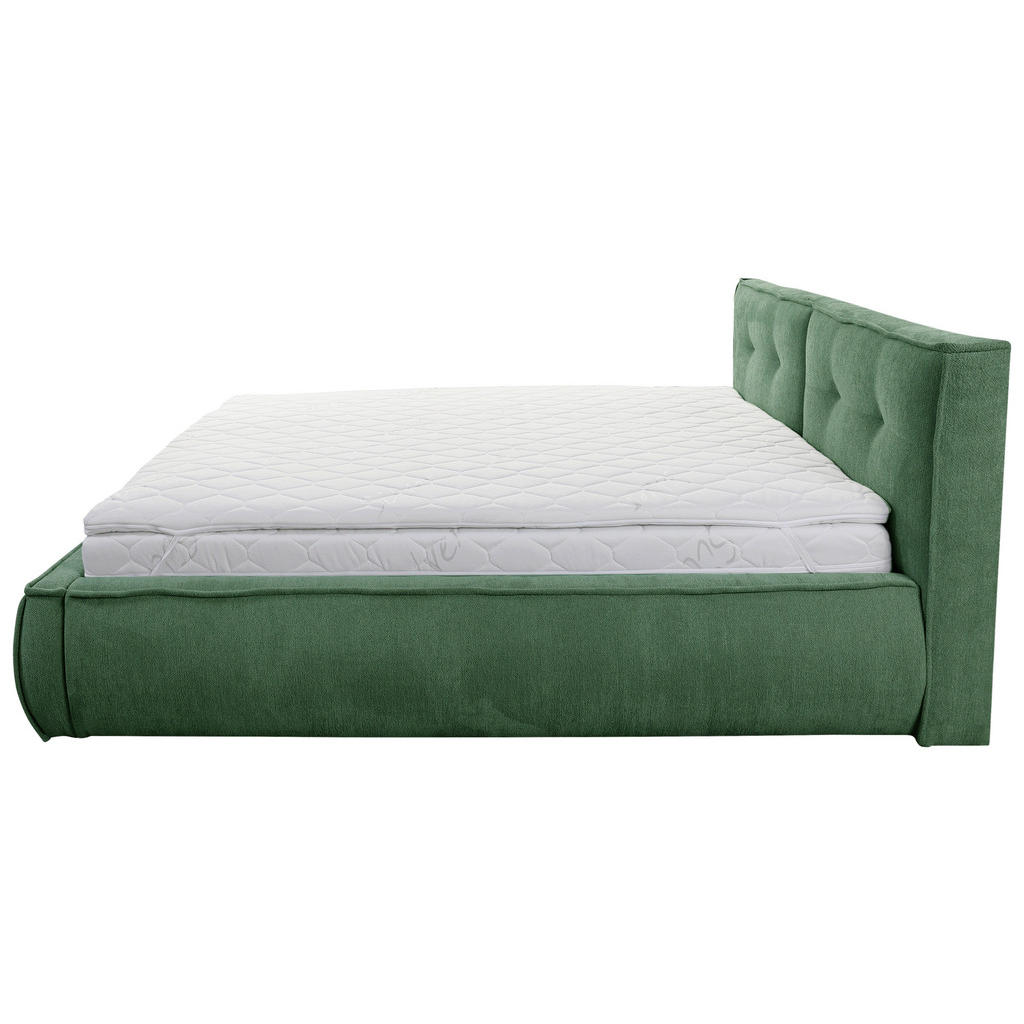 OBLAZINJENA POSTELJA 180 cm x 200 cm , les, tekstil, leseni material zelena - slika 6