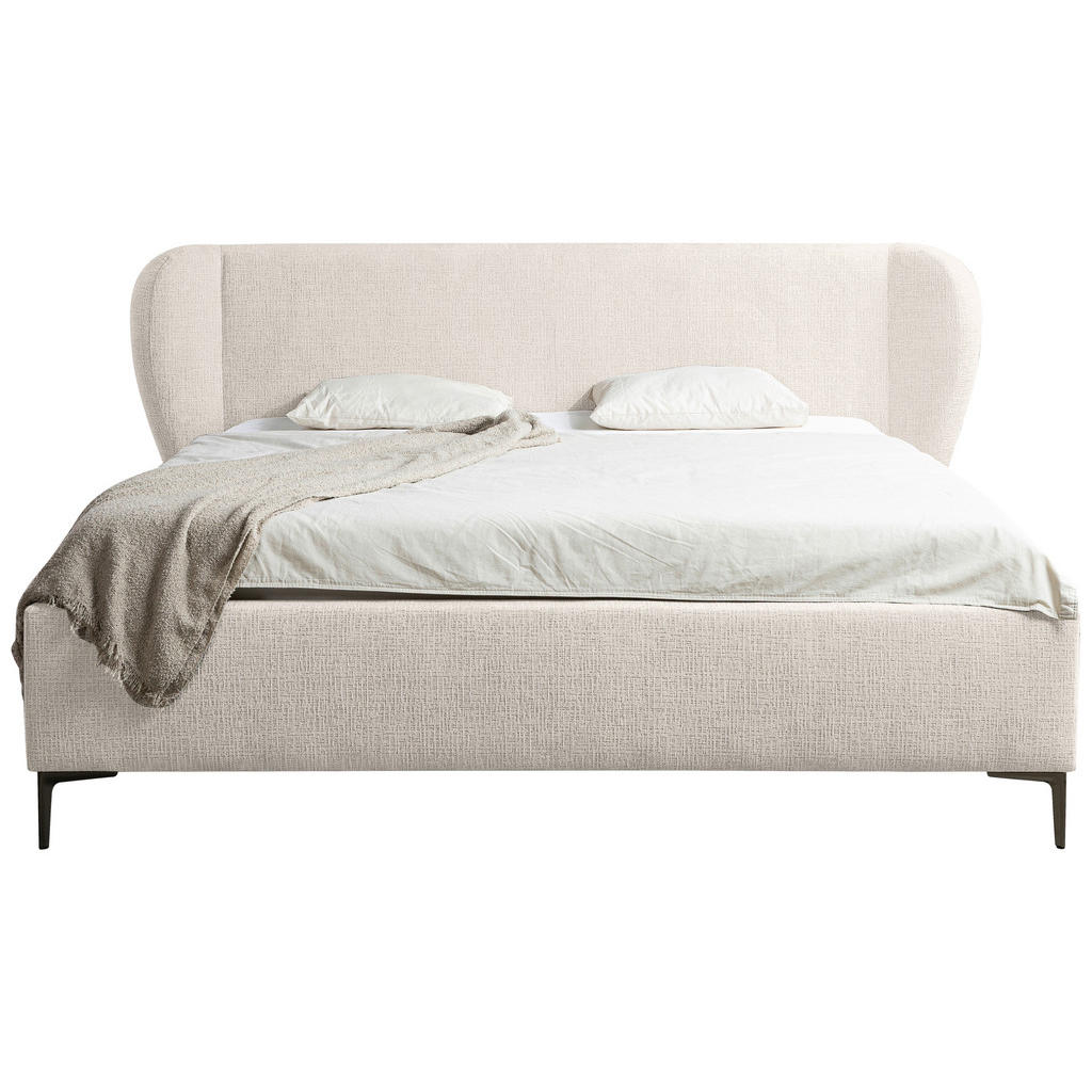 OBLAZINJENA POSTELJA 180 cm x 200 cm , les, umetna masa, tekstil, leseni material biserna - slika 3