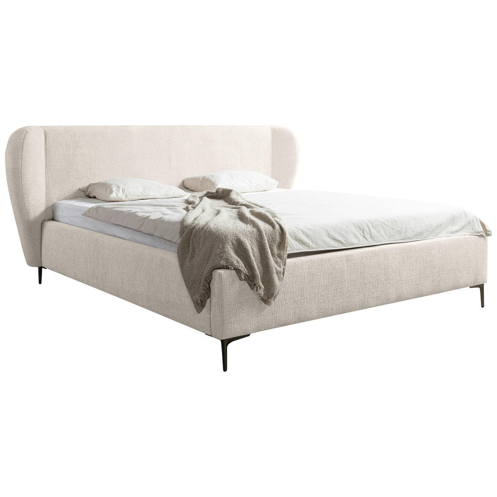 OBLAZINJENA POSTELJA 180 cm x 200 cm , les, umetna masa, tekstil, leseni material biserna - slika 5